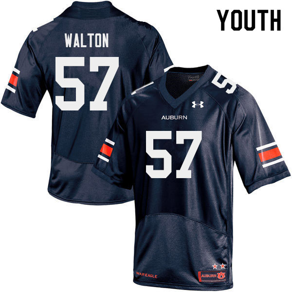 Youth Auburn Tigers #57 Brooks Walton Navy 2019 College Stitched Football Jersey